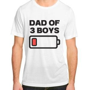 Dad Of 3 Boys Funny Fathers Day Adult ChromaSoft Performance T-Shirt