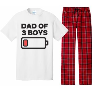 Dad Of 3 Boys Funny Fathers Day Pajama Set