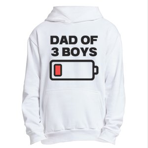 Dad Of 3 Boys Funny Fathers Day Urban Pullover Hoodie