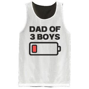 Dad Of 3 Boys Funny Fathers Day Mesh Reversible Basketball Jersey Tank