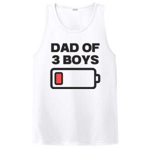 Dad Of 3 Boys Funny Fathers Day PosiCharge Competitor Tank