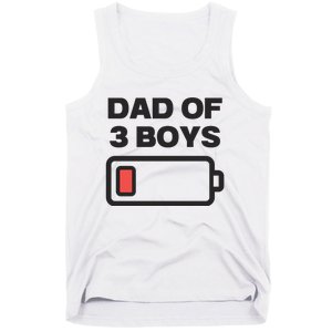 Dad Of 3 Boys Funny Fathers Day Tank Top