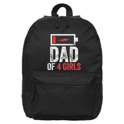 Dad Of 4 Gift From Daughter Fathers Day 16 in Basic Backpack