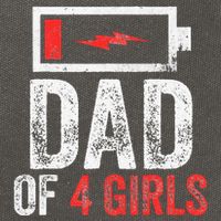 Dad Of 4 Gift From Daughter Fathers Day Cotton Canvas Backpack
