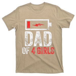 Dad Of 4 Gift From Daughter Fathers Day T-Shirt