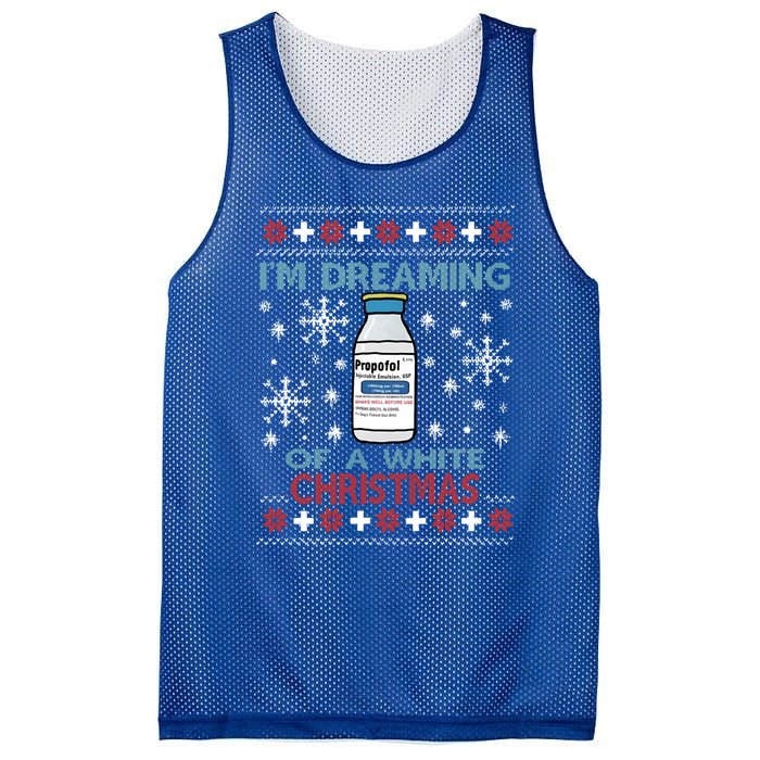 Dreaming Of A White Christmas Propofol Ugly Xmas Gift Mesh Reversible Basketball Jersey Tank