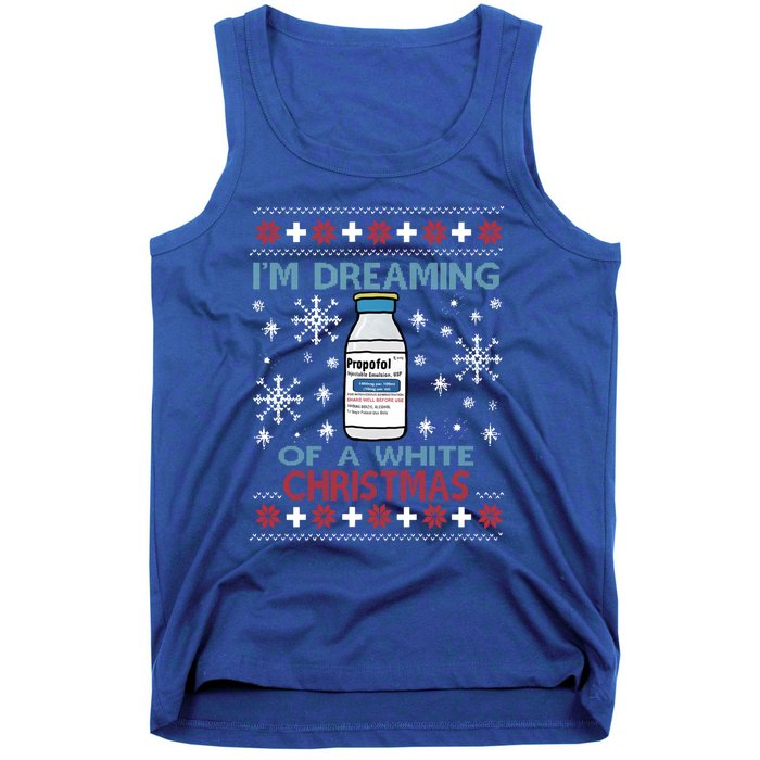 Dreaming Of A White Christmas Propofol Ugly Xmas Gift Tank Top