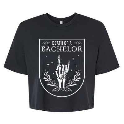 Death Of A Bachelor Best Man Groom Gothic Bachelor Party Bella+Canvas Jersey Crop Tee