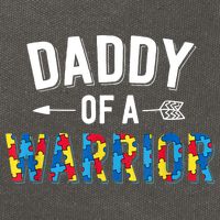 Daddy Of A Warrior Family Dad World Autism Awareness Day Cotton Canvas Backpack