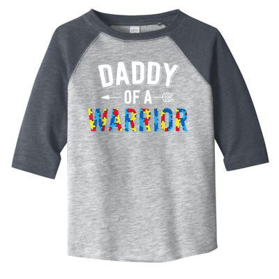Daddy Of A Warrior Family Dad World Autism Awareness Day Toddler Fine Jersey T-Shirt