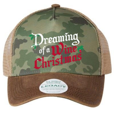 Dreaming Of A Wine Christmas Xmas Holiday Season Legacy Tie Dye Trucker Hat