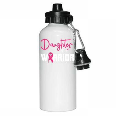 Daughter Of A Warrior Sunflower Breast Cancer Awareness Cute Gift Aluminum Water Bottle 