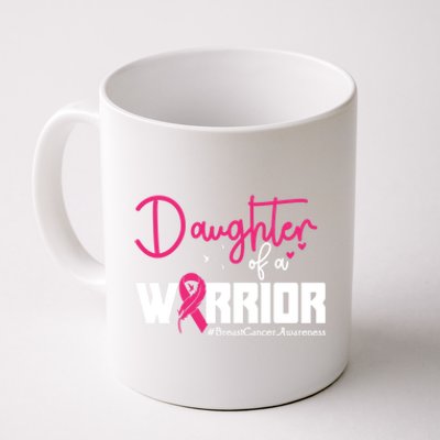 Daughter Of A Warrior Sunflower Breast Cancer Awareness Cute Gift Coffee Mug