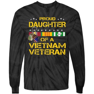 Daughter Of A Vietnam Veteran I'm Proud My Dad Tie-Dye Long Sleeve Shirt