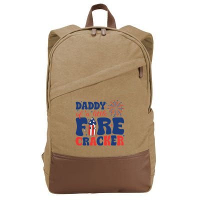 Daddy Of A Little Firecracker Family Matching 4th Of July Cotton Canvas Backpack