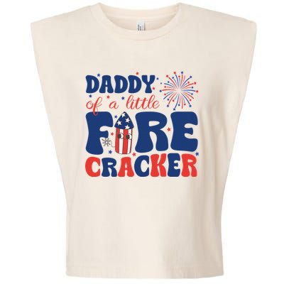 Daddy Of A Little Firecracker Family Matching 4th Of July Garment-Dyed Women's Muscle Tee