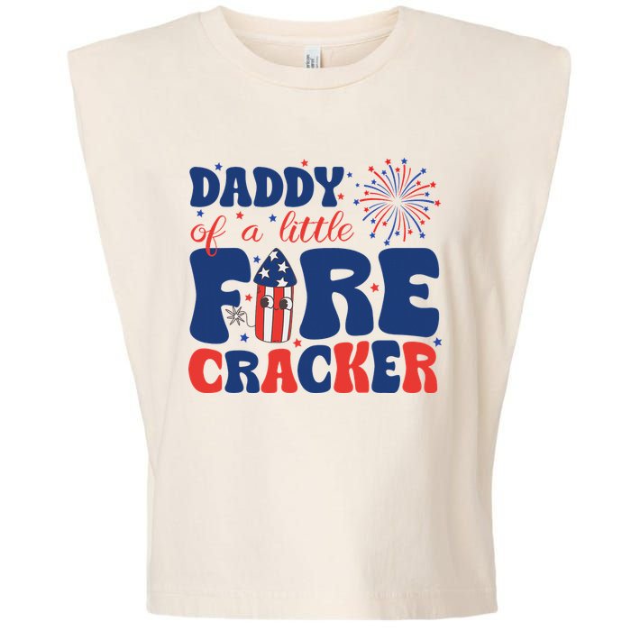 Daddy Of A Little Firecracker Family Matching 4th Of July Garment-Dyed Women's Muscle Tee