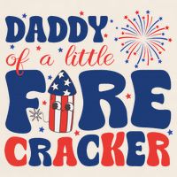 Daddy Of A Little Firecracker Family Matching 4th Of July Garment-Dyed Women's Muscle Tee