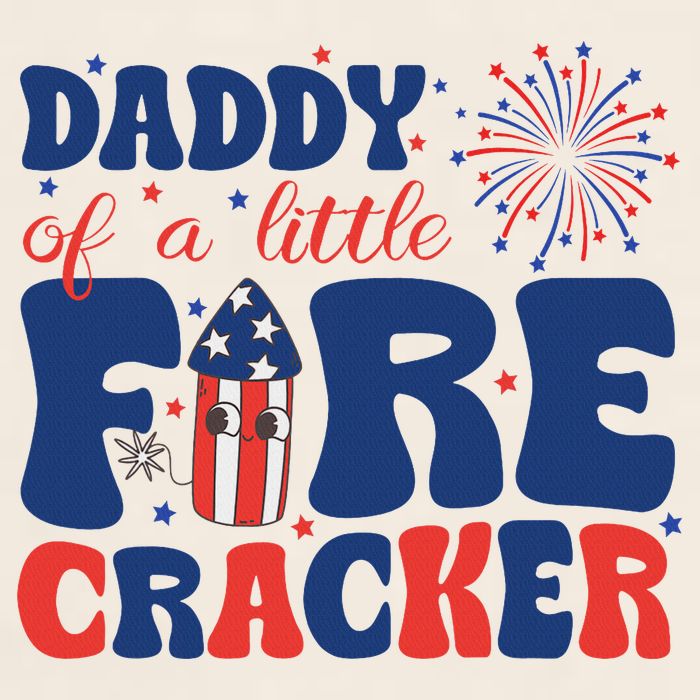 Daddy Of A Little Firecracker Family Matching 4th Of July Garment-Dyed Women's Muscle Tee