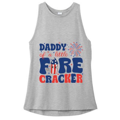 Daddy Of A Little Firecracker Family Matching 4th Of July Ladies PosiCharge Tri-Blend Wicking Tank