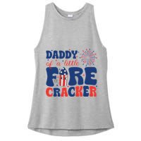 Daddy Of A Little Firecracker Family Matching 4th Of July Ladies PosiCharge Tri-Blend Wicking Tank