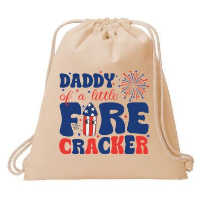Daddy Of A Little Firecracker Family Matching 4th Of July Drawstring Bag