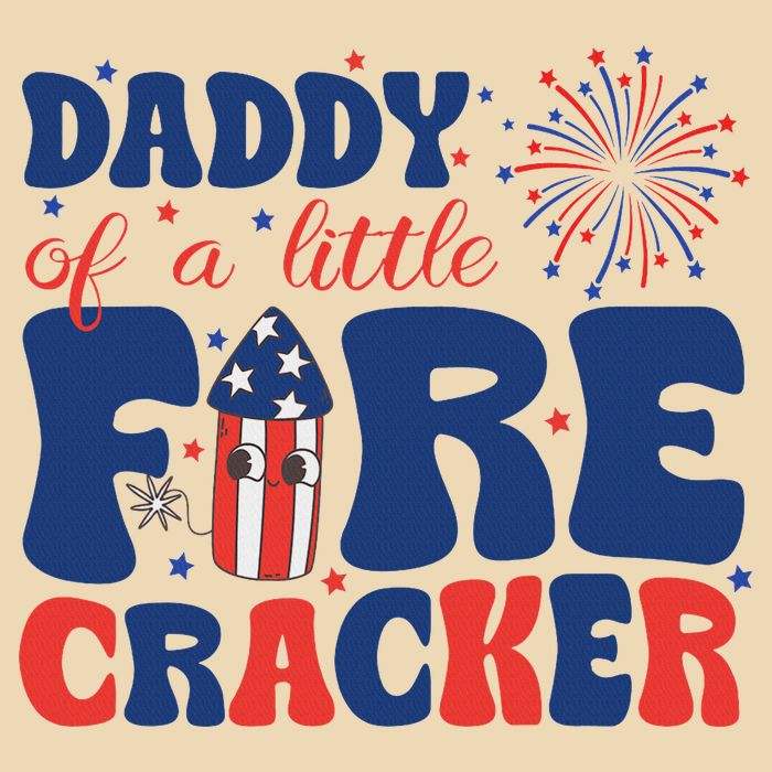 Daddy Of A Little Firecracker Family Matching 4th Of July Drawstring Bag