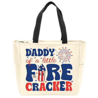 Daddy Of A Little Firecracker Family Matching 4th Of July Zip Tote Bag