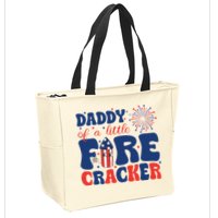 Daddy Of A Little Firecracker Family Matching 4th Of July Zip Tote Bag