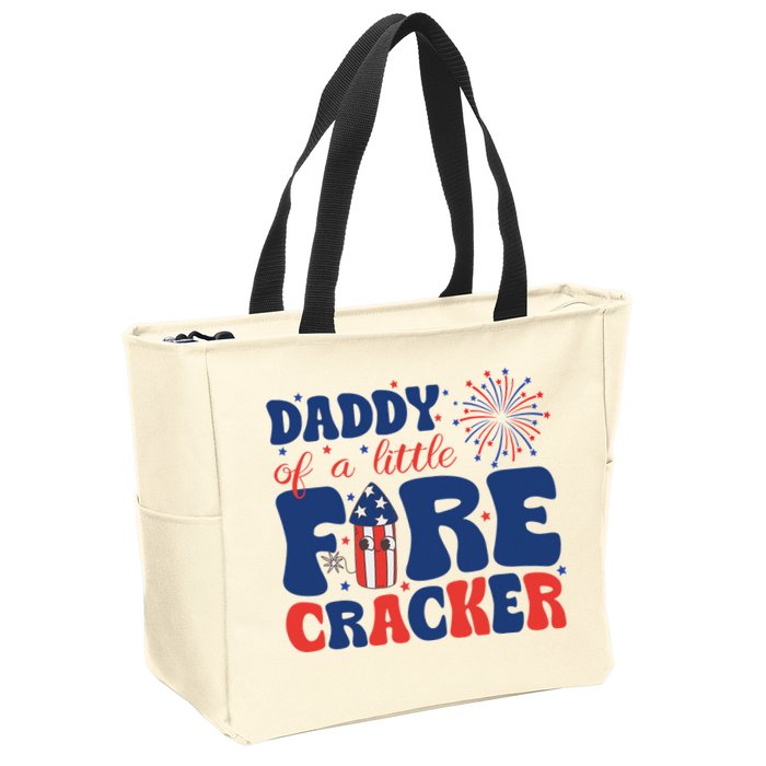 Daddy Of A Little Firecracker Family Matching 4th Of July Zip Tote Bag
