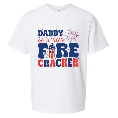 Daddy Of A Little Firecracker Family Matching 4th Of July Sueded Cloud Jersey T-Shirt