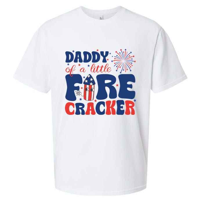 Daddy Of A Little Firecracker Family Matching 4th Of July Sueded Cloud Jersey T-Shirt