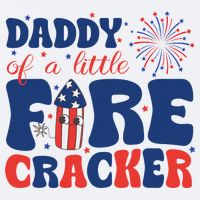 Daddy Of A Little Firecracker Family Matching 4th Of July Sueded Cloud Jersey T-Shirt