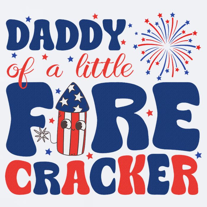 Daddy Of A Little Firecracker Family Matching 4th Of July Sueded Cloud Jersey T-Shirt