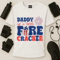 Daddy Of A Little Firecracker Family Matching 4th Of July Performance Shirt