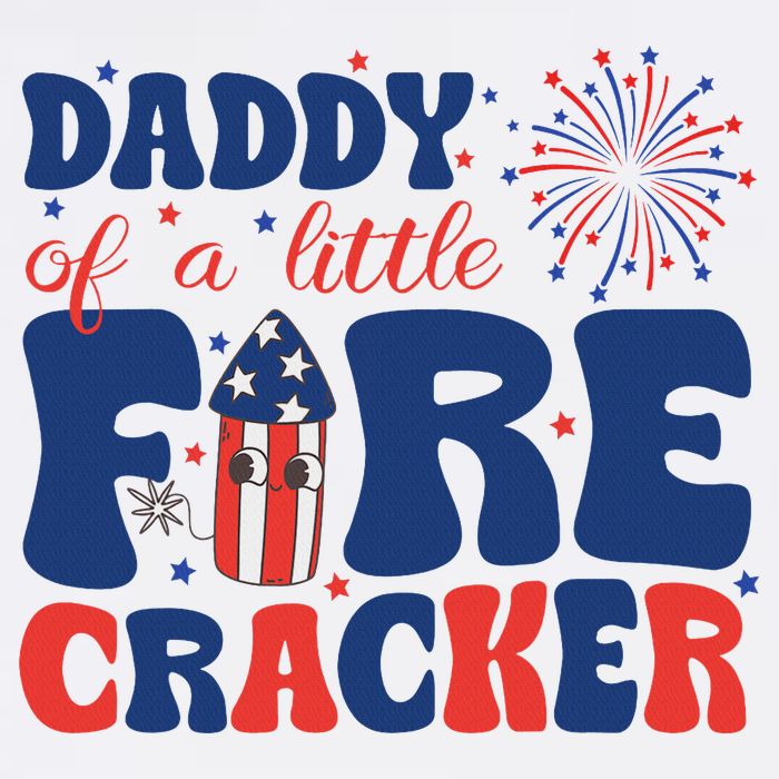 Daddy Of A Little Firecracker Family Matching 4th Of July Button