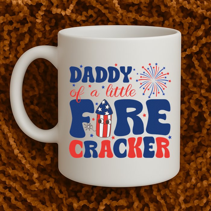Daddy Of A Little Firecracker Family Matching 4th Of July Mug