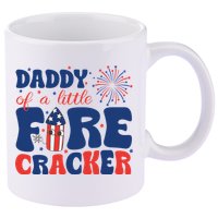Daddy Of A Little Firecracker Family Matching 4th Of July 11oz C Handle Ceramic Mug