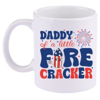 Daddy Of A Little Firecracker Family Matching 4th Of July 11oz C Handle Ceramic Mug