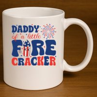 Daddy Of A Little Firecracker Family Matching 4th Of July 11oz C Handle Ceramic Mug