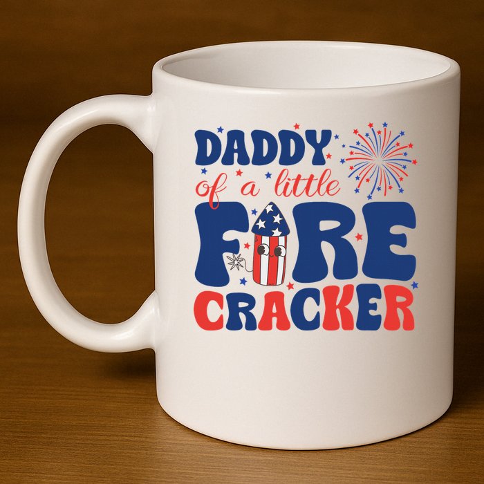 Daddy Of A Little Firecracker Family Matching 4th Of July 11oz C Handle Ceramic Mug