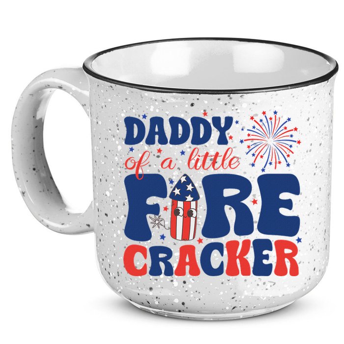 Daddy Of A Little Firecracker Family Matching 4th Of July 15oz Campfire Ceramic Mug