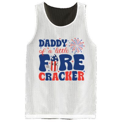 Daddy Of A Little Firecracker Family Matching 4th Of July Mesh Reversible Basketball Jersey Tank