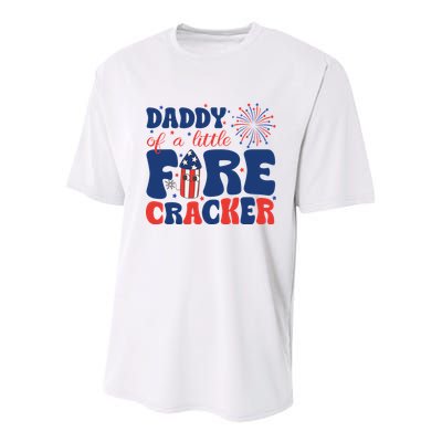 Daddy Of A Little Firecracker Family Matching 4th Of July Youth Performance Sprint T-Shirt