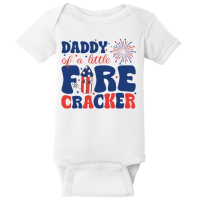 Daddy Of A Little Firecracker Family Matching 4th Of July Baby Bodysuit