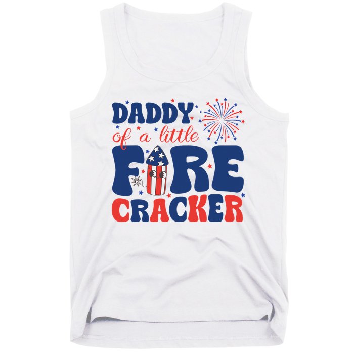 Daddy Of A Little Firecracker Family Matching 4th Of July Tank Top