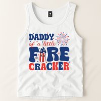 Daddy Of A Little Firecracker Family Matching 4th Of July Tank Top