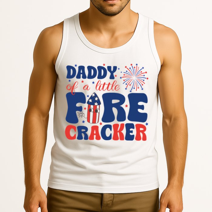 Daddy Of A Little Firecracker Family Matching 4th Of July Tank Top
