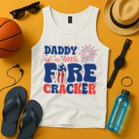 Daddy Of A Little Firecracker Family Matching 4th Of July Tank Top