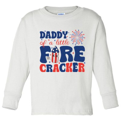 Daddy Of A Little Firecracker Family Matching 4th Of July Toddler Long Sleeve Shirt